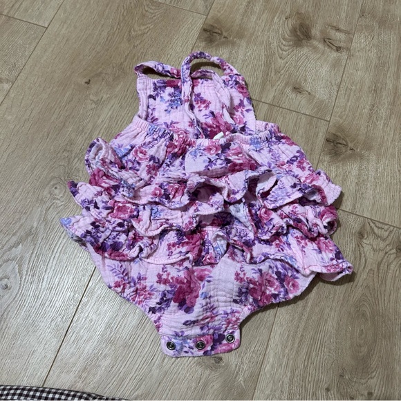 Spearmint love purple floral bubble size 6-12 months - Picture 3 of 3